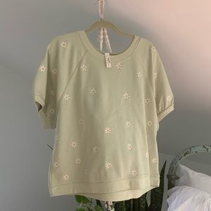 Madewell Daisy Embroidered Shortsleeved Sweatshirt